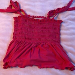 Women's Pink Smocked Top